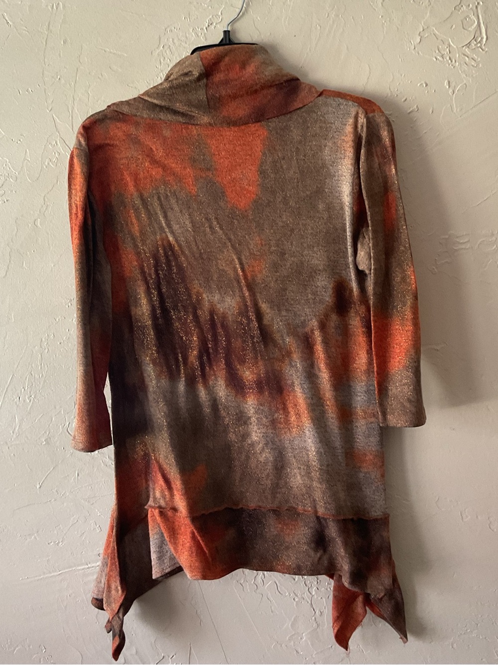 Coco Bianco Women's Rust and Brown Draped Tunic Sweater - Picture 5 of 8
